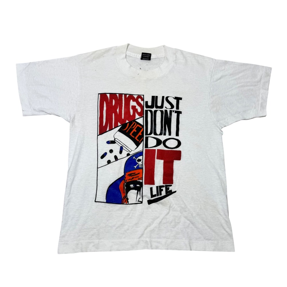 90s Drugs Just Don't Do It TShirt Size 14-16 Vintage